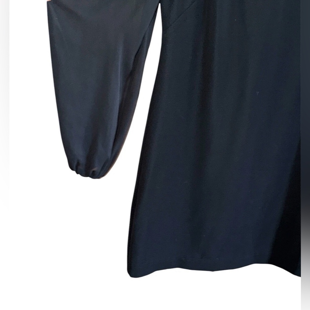 White House Black Market Dress LBD Sheer Sleeves Long Sleeve Cocktail Party Sz 4 - Picture 6 of 10